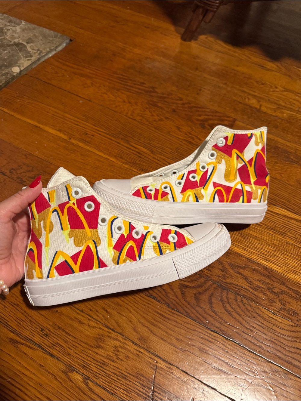 High-Top handpainted McDonalds Sneakers - as is